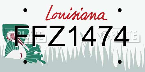 FFZ1474 Louisiana License Plate