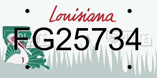 FG25734 Louisiana License Plate