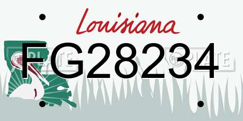 FG28234 Louisiana License Plate
