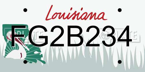 FG2B234 Louisiana License Plate