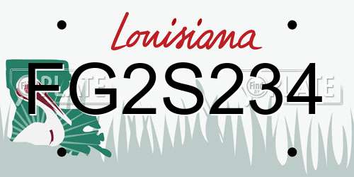 FG2S234 Louisiana License Plate