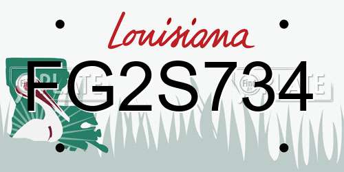 FG2S734 Louisiana License Plate