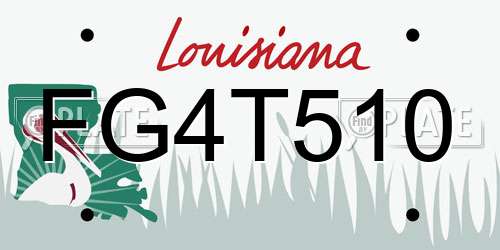FG4T510 Louisiana License Plate