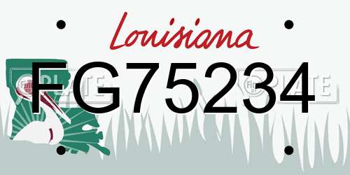 FG75234 Louisiana License Plate