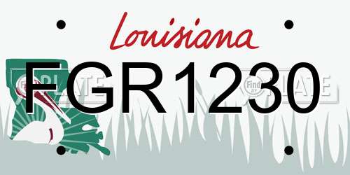 FGR1230 Louisiana License Plate