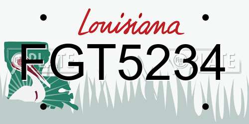 FGT5234 Louisiana License Plate