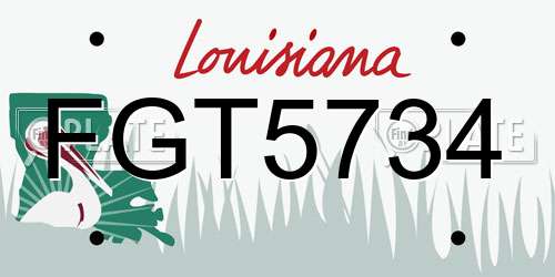 FGT5734 Louisiana License Plate