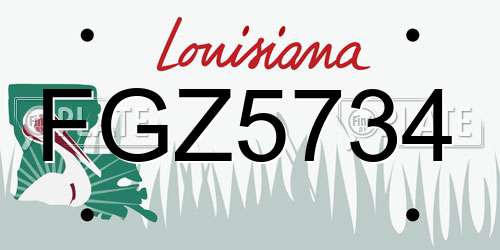 FGZ5734 Louisiana License Plate