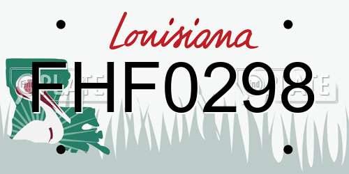 FHF0298 Louisiana License Plate