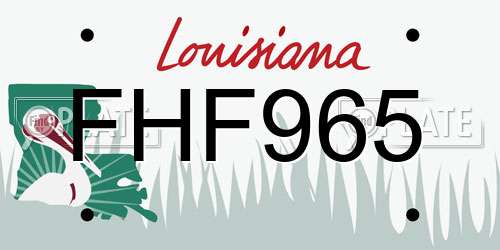 FHF965 Louisiana License Plate