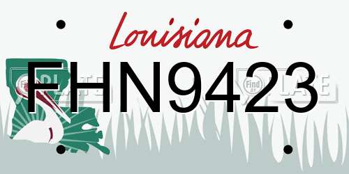 FHN9423 Louisiana License Plate