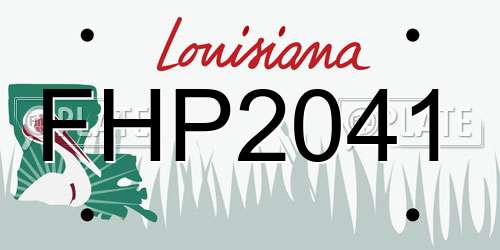 FHP2041 Louisiana License Plate