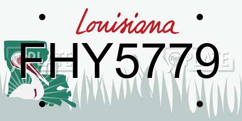 FHY5779 Louisiana License Plate