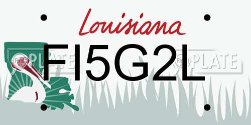 FI5G2L Louisiana License Plate