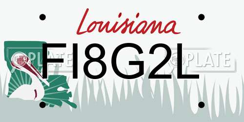 FI8G2L Louisiana License Plate
