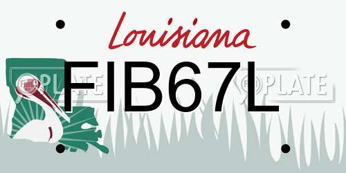 FIB67L Louisiana License Plate