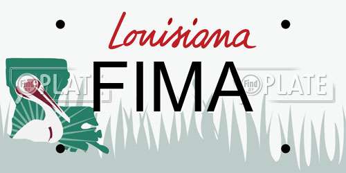 FIMA Louisiana License Plate