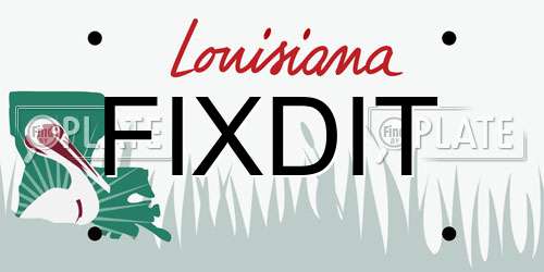 FIXDIT Louisiana License Plate