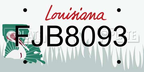 FJB8093 Louisiana License Plate