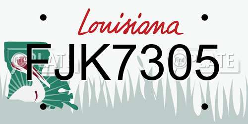 FJK7305 Louisiana License Plate