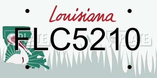 FLC5210 Louisiana License Plate
