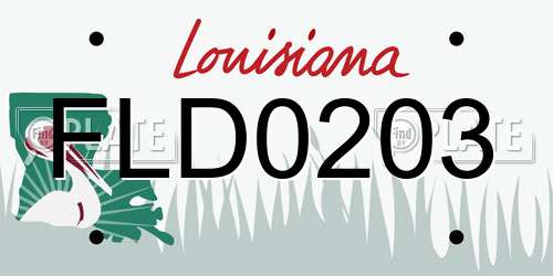 FLD0203 Louisiana License Plate
