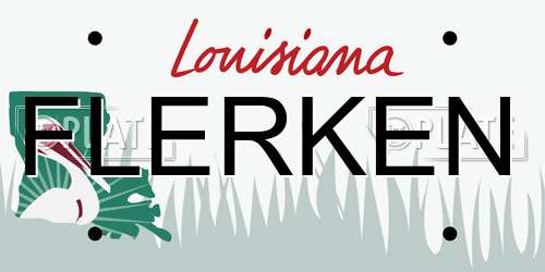 FLERKEN Louisiana License Plate