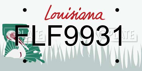 FLF9931 Louisiana License Plate