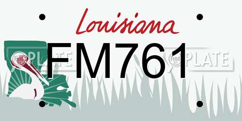 FM761 Louisiana License Plate