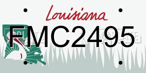 FMC2495 Louisiana License Plate