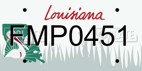 FMP0451 Louisiana License Plate