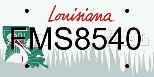 FMS8540 Louisiana License Plate