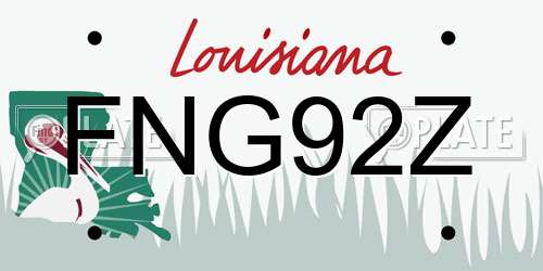 FNG92Z Louisiana License Plate