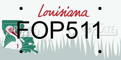 FOP511 Louisiana License Plate