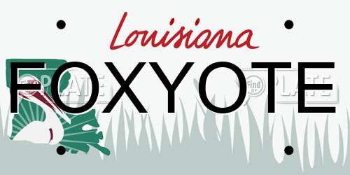 FOXYOTE Louisiana License Plate