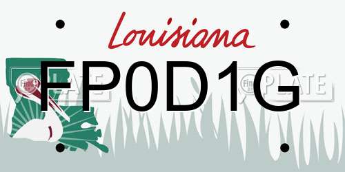 FP0D1G Louisiana License Plate