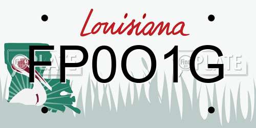 FP0O1G Louisiana License Plate