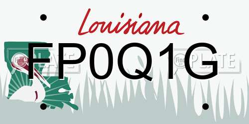 FP0Q1G Louisiana License Plate