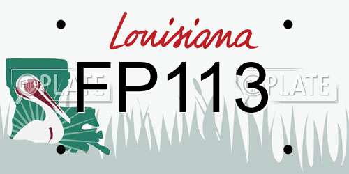 FP113 Louisiana License Plate