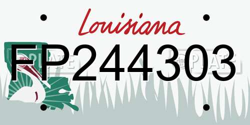 FP244303 Louisiana License Plate