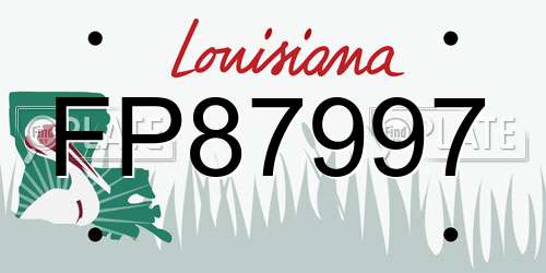 FP87997 Louisiana License Plate