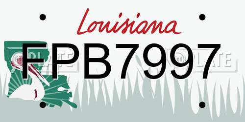 FPB7997 Louisiana License Plate