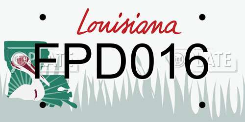 FPD016 Louisiana License Plate
