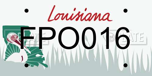 FPO016 Louisiana License Plate