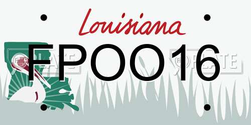 FPOO16 Louisiana License Plate