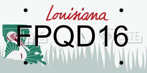 FPQD16 Louisiana License Plate
