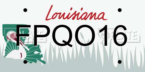 FPQO16 Louisiana License Plate