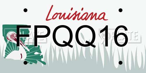FPQQ16 Louisiana License Plate