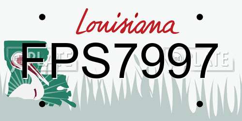 FPS7997 Louisiana License Plate