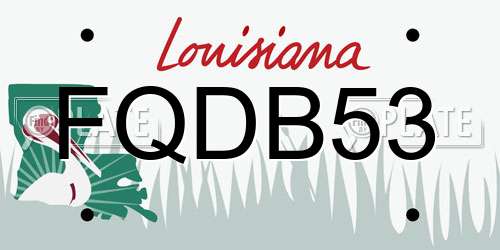 FQDB53 Louisiana License Plate